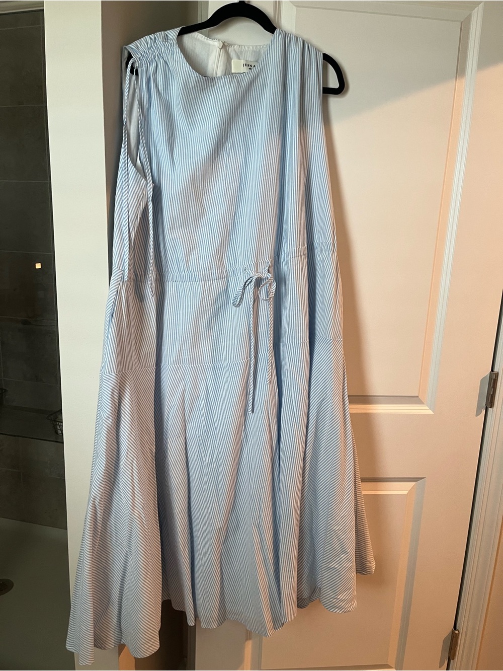 JessaKae Sally Dress - Light Blue Pinstripe A-Line Women's Skirt